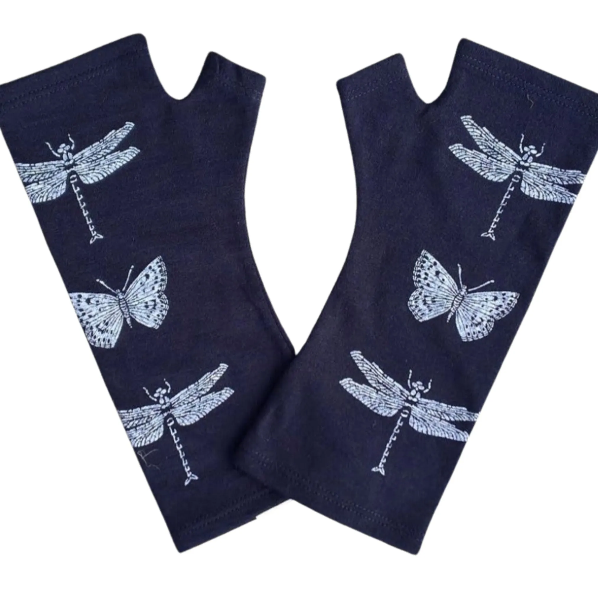 Merino Wool Gloves - Blue Dragonfly