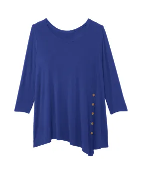 Michelle Asymmetric Detailed Tee | Royal Blue