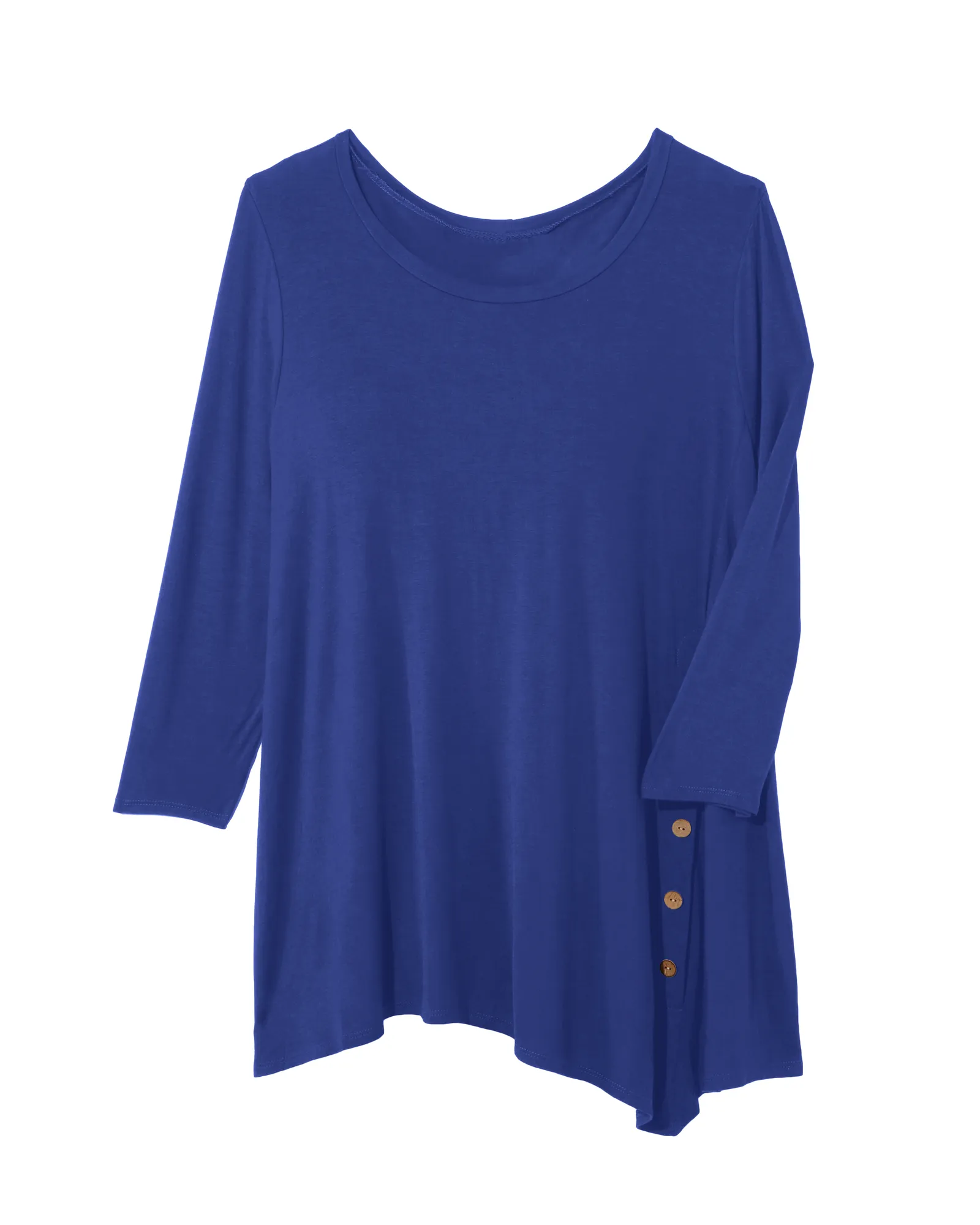 Michelle Asymmetric Detailed Tee | Royal Blue