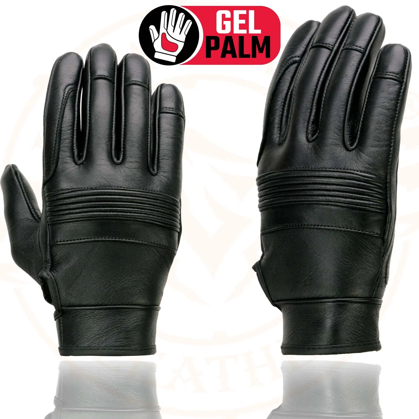 Milwaukee Leather MG7735 Women's Black Leather Gel Palm Motorcycle Hand Gloves W/ Flex Knuckles