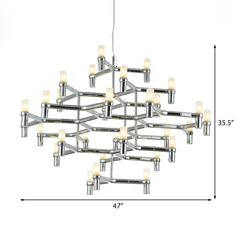 Modern Nordic LED Chandelier Lamp - Multi Layered, Black/Silver/White - Living Room Hanging Light