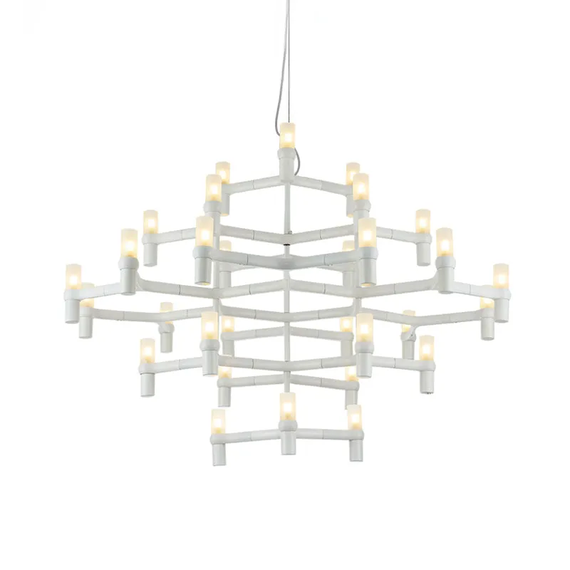 Modern Nordic LED Chandelier Lamp - Multi Layered, Black/Silver/White - Living Room Hanging Light