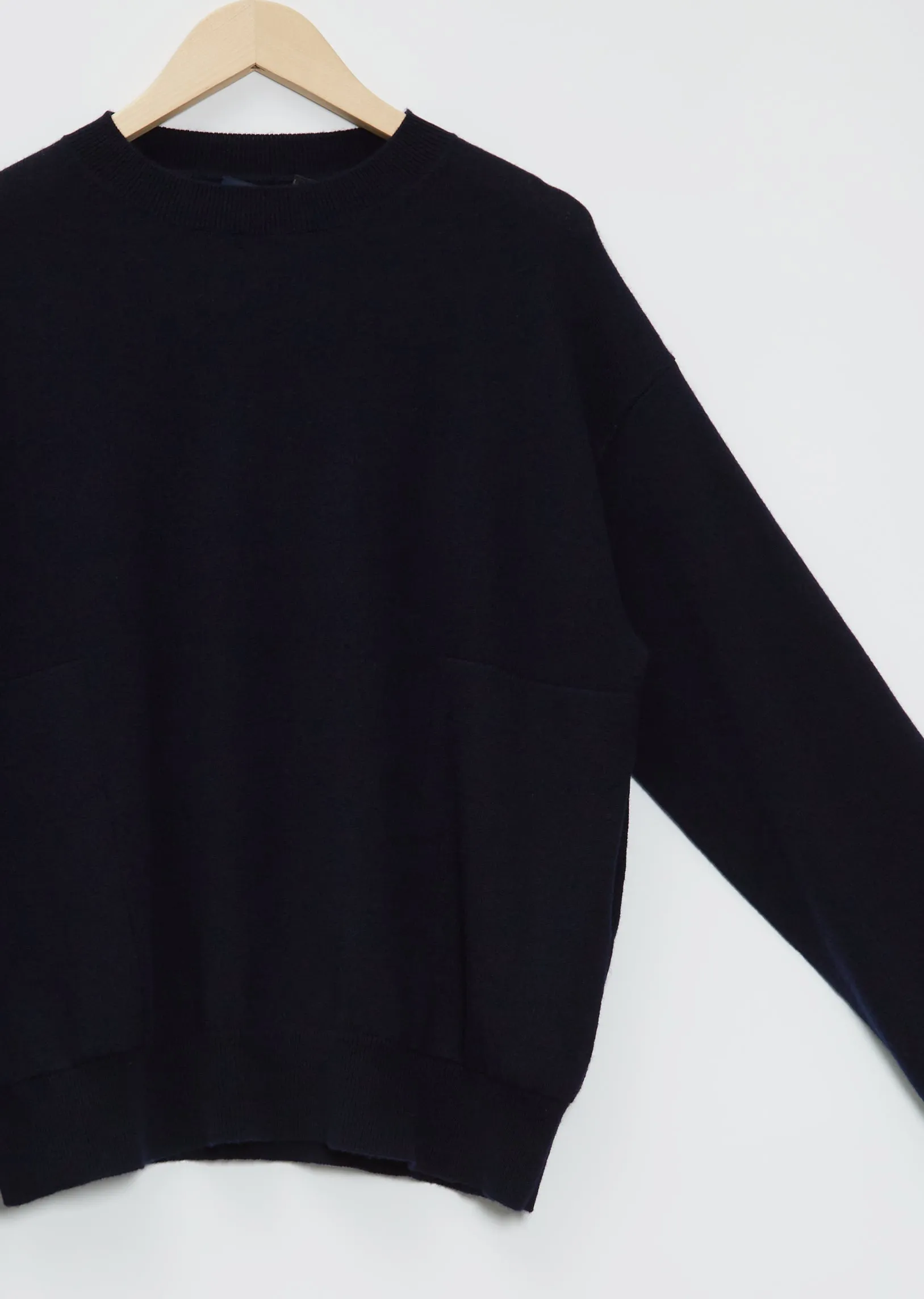 Moon Pocket Cashmere Sweater — Dark Navy