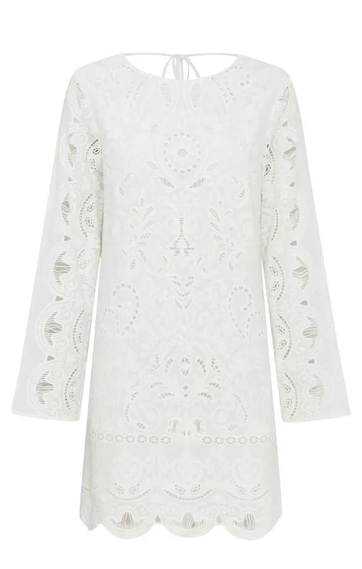 MOS - Nora Embroidery Mini Dress - Ivory