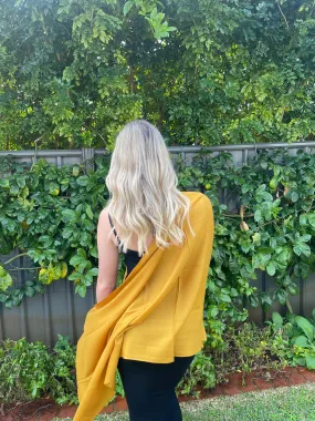 Mustard Gold Luxury Stole - Pure Cashmere Premium