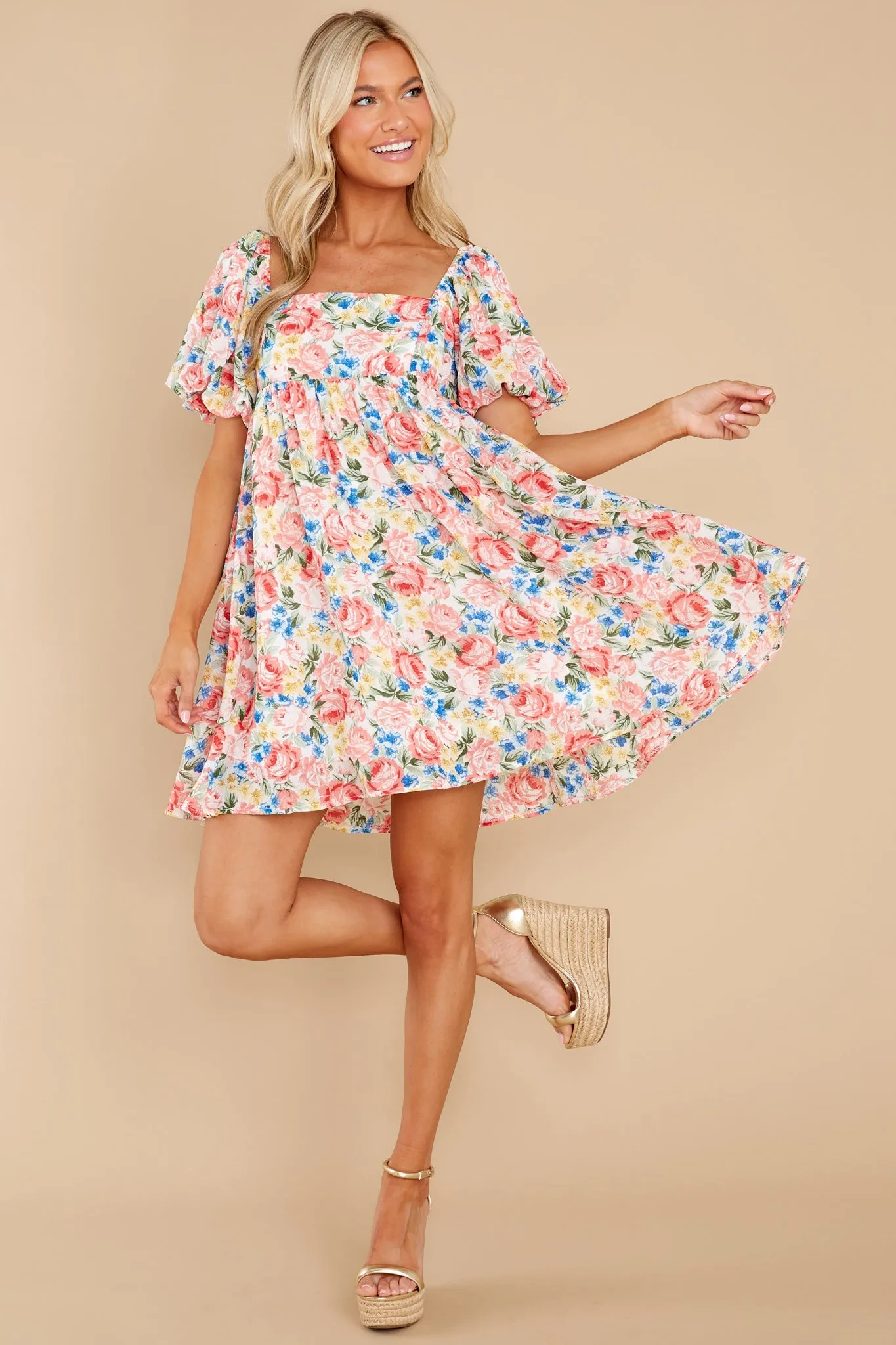 My Sweet Love Pink Multi Floral Print Dress