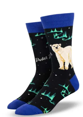 Northern Lights Polar Bear Men's Socks