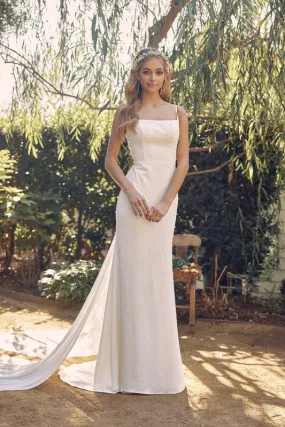 NOX ANABEL QW963 Pearl Beaded Sleeveless Bridal Dress