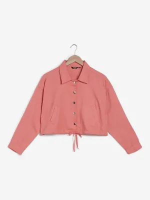 Nuon Coral Self-Patterned Anika Crop Jacket