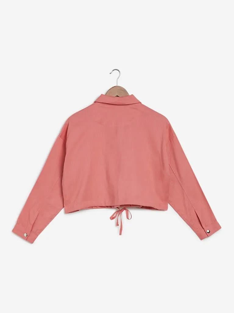 Nuon Coral Self-Patterned Anika Crop Jacket