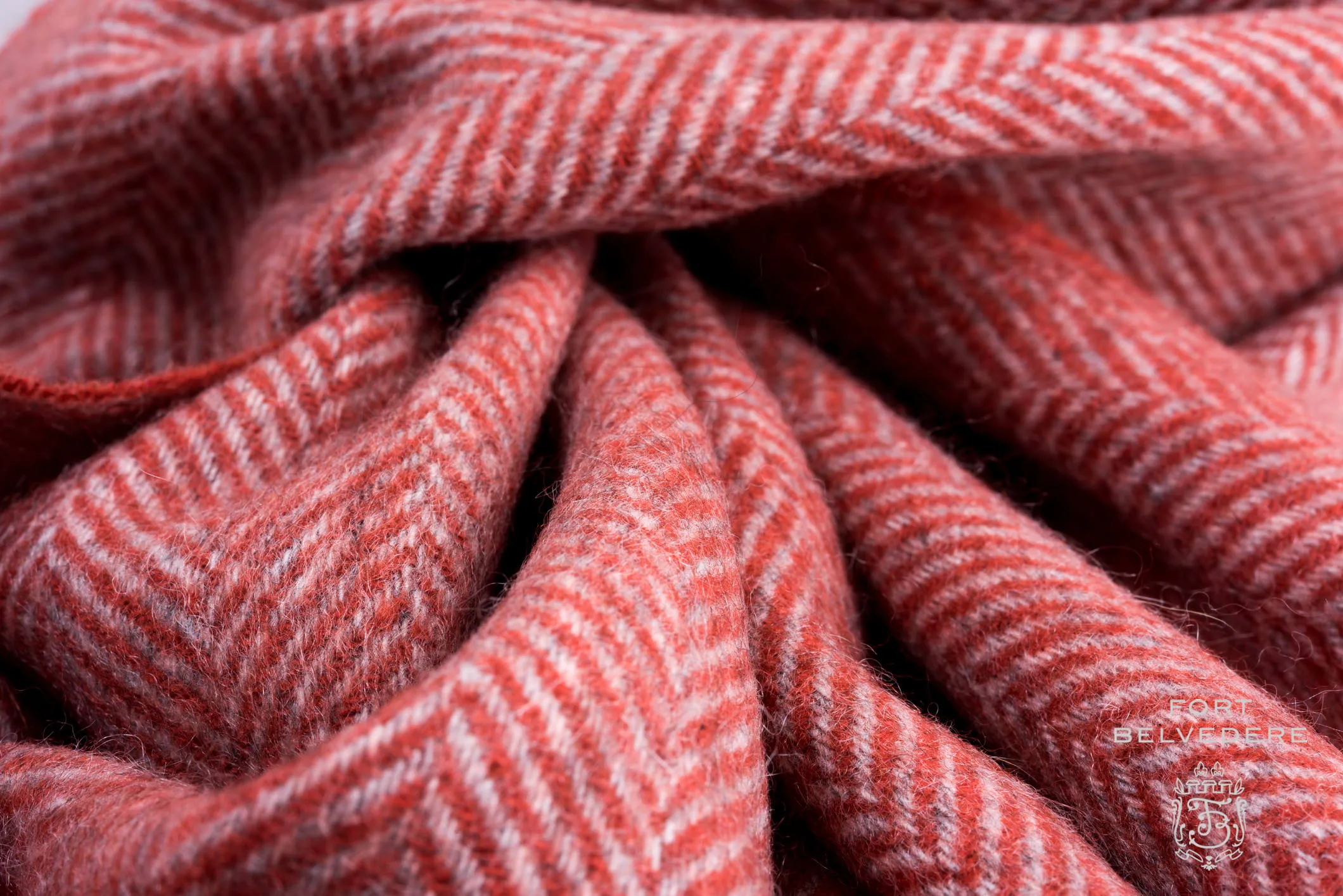 Orange Herringbone Cashmere Scarf