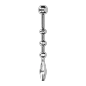 Ouch Urethral Sounding Stainless Steel Silver Penis Plug with Balls