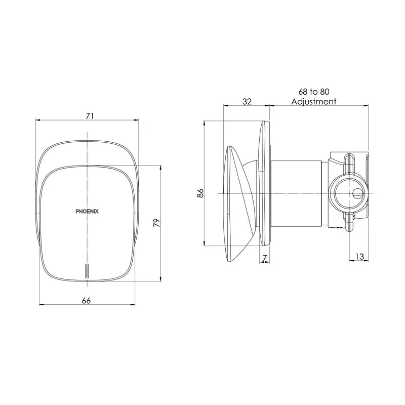 Phoenix Nuage Shower / Wall Mixer - Brushed Carbon