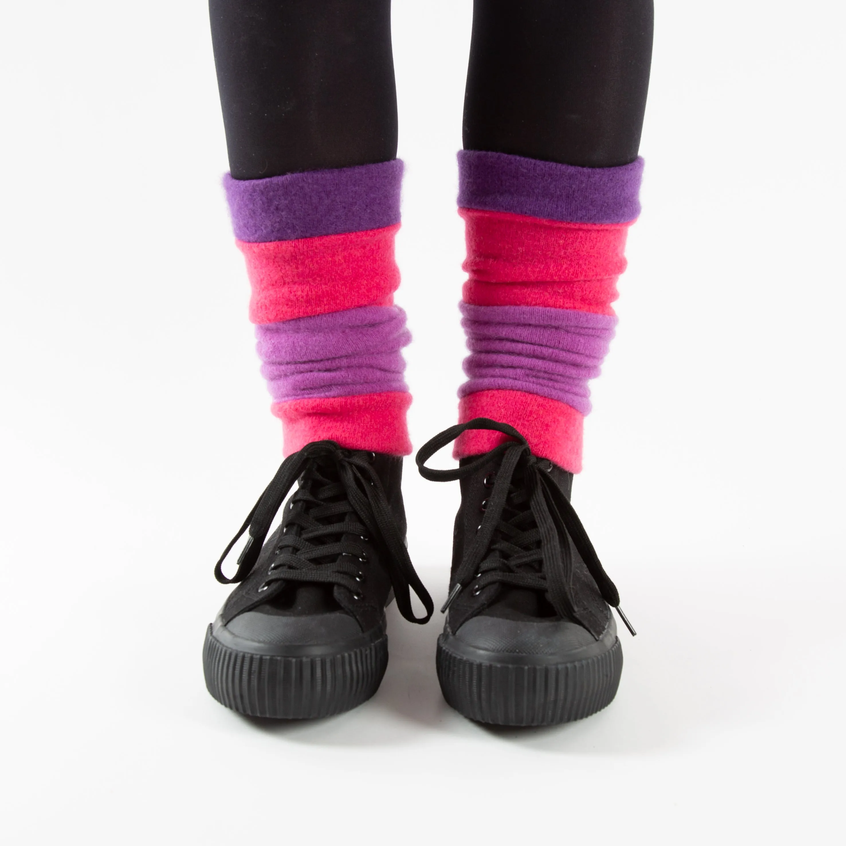 Pink and Purple Cashmere Ankle Warmers