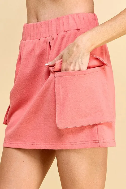 Pink Mini Cargo Skirt