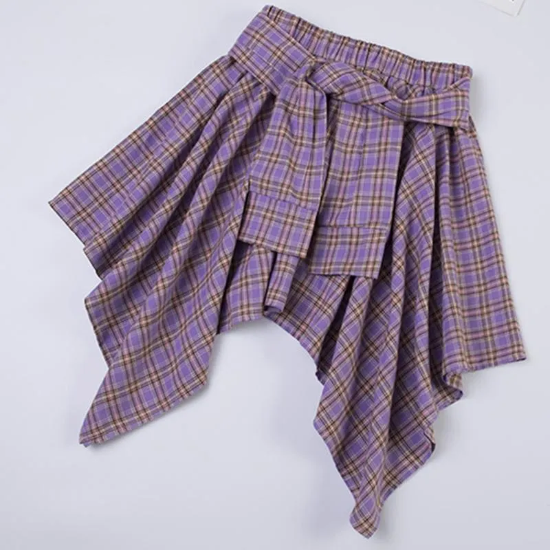 Plaid High Waist Short Skirt SD01351