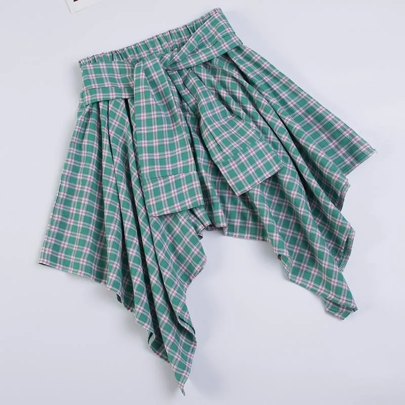 Plaid High Waist Short Skirt SD01351