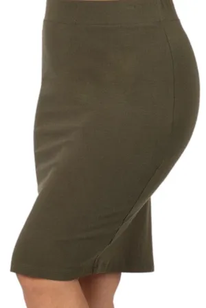 Plus Pencil Skirt Style 4562X in Olive