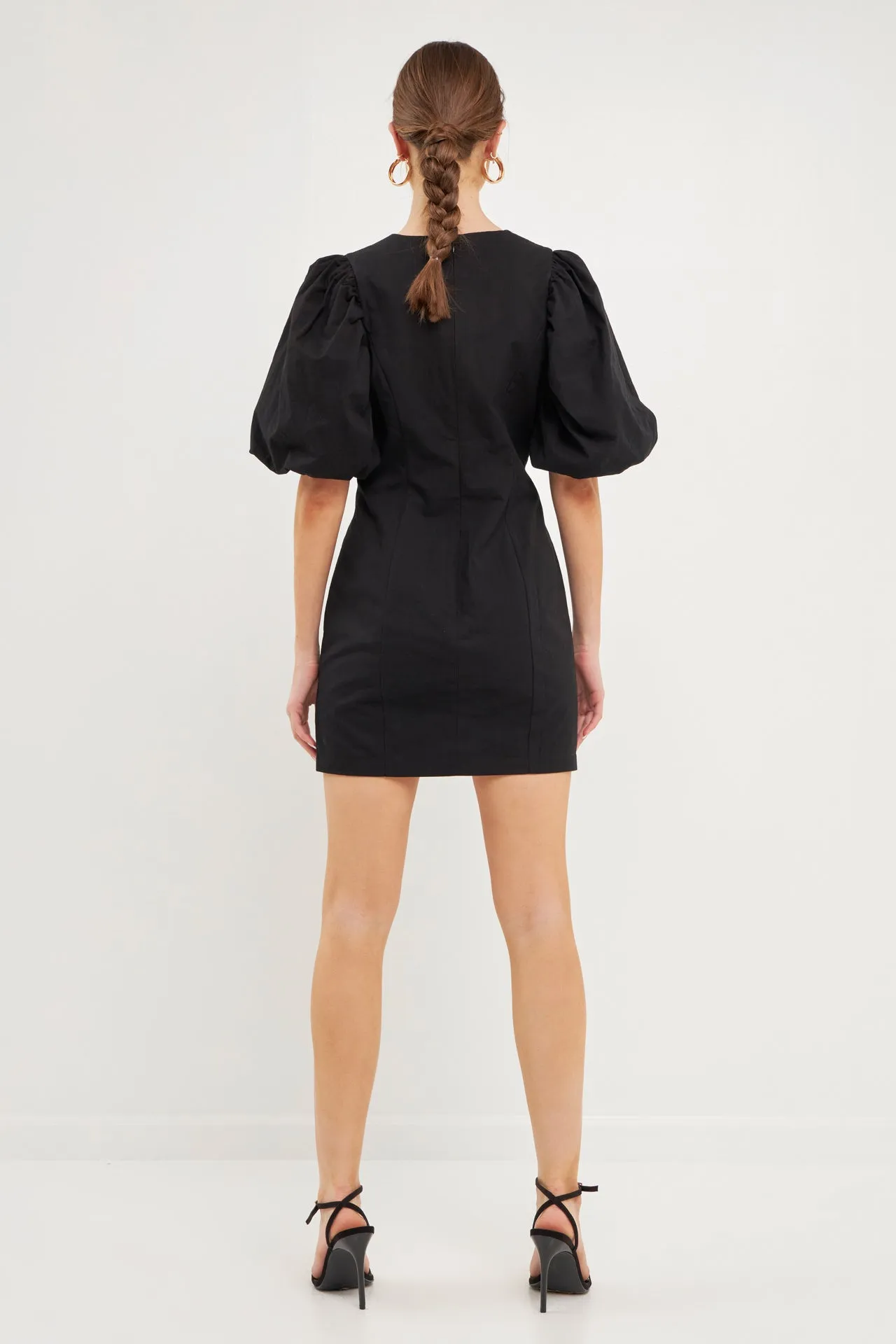 Puff Sleeve Mini Dress