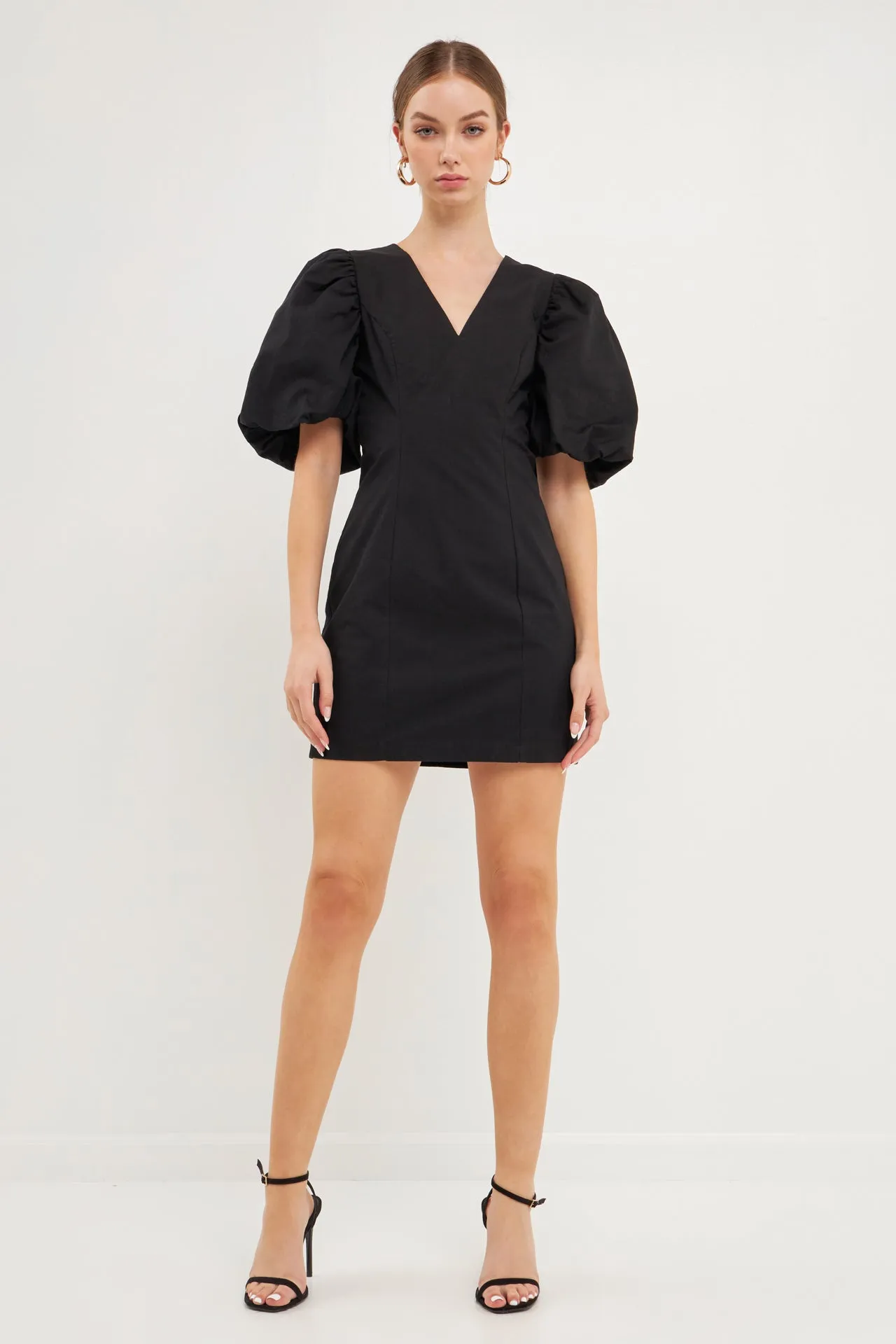 Puff Sleeve Mini Dress