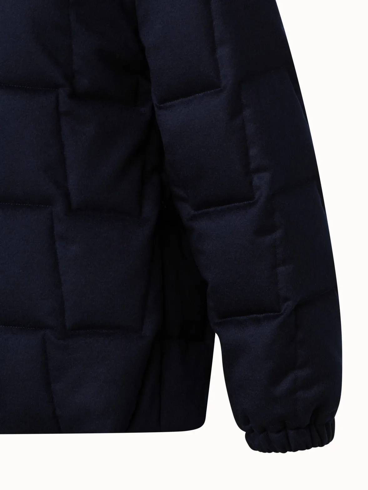 Quilted Trapezoid Cashmere Parka