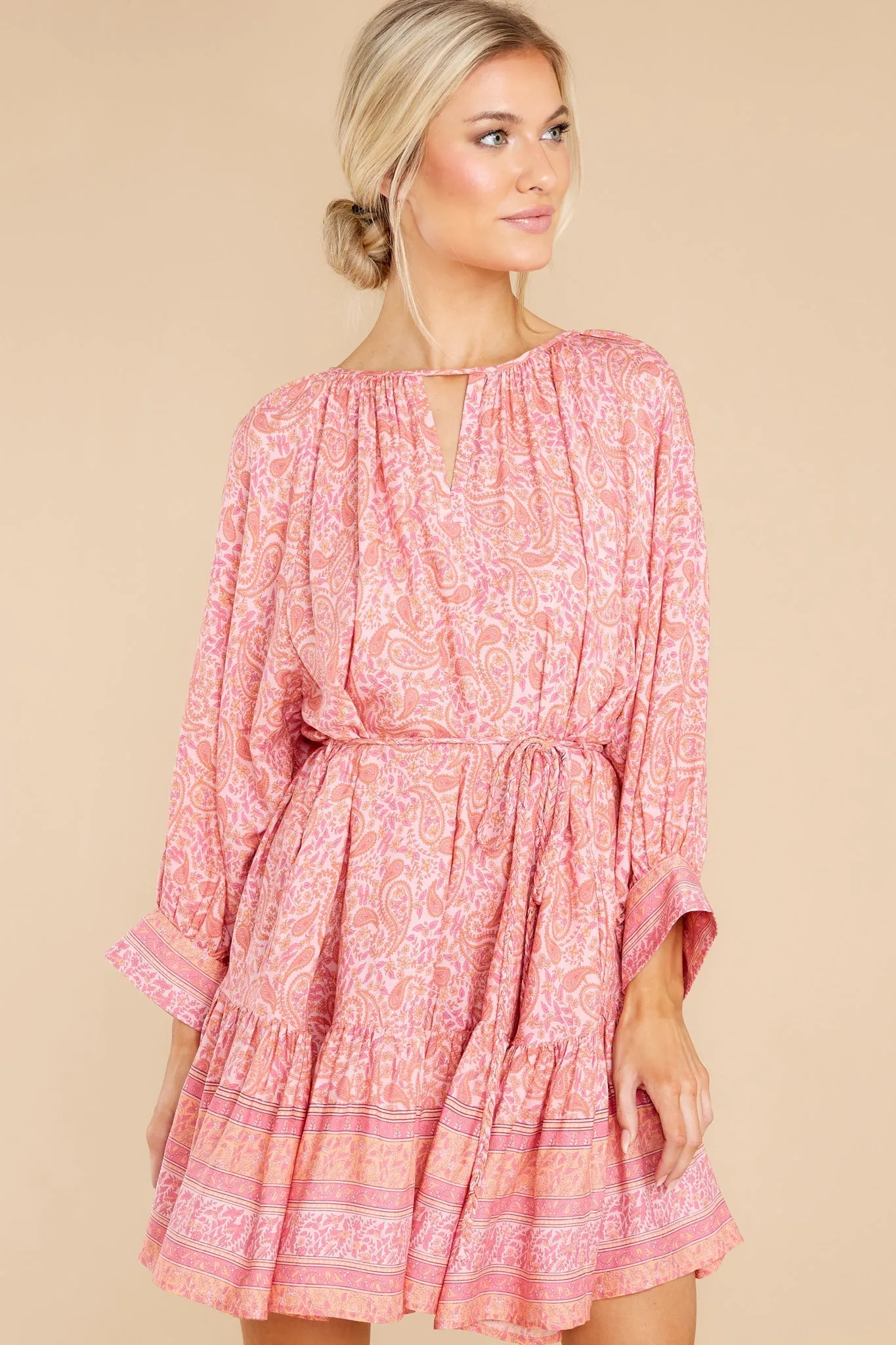 Radiant Beauty Pink Multi Print Dress