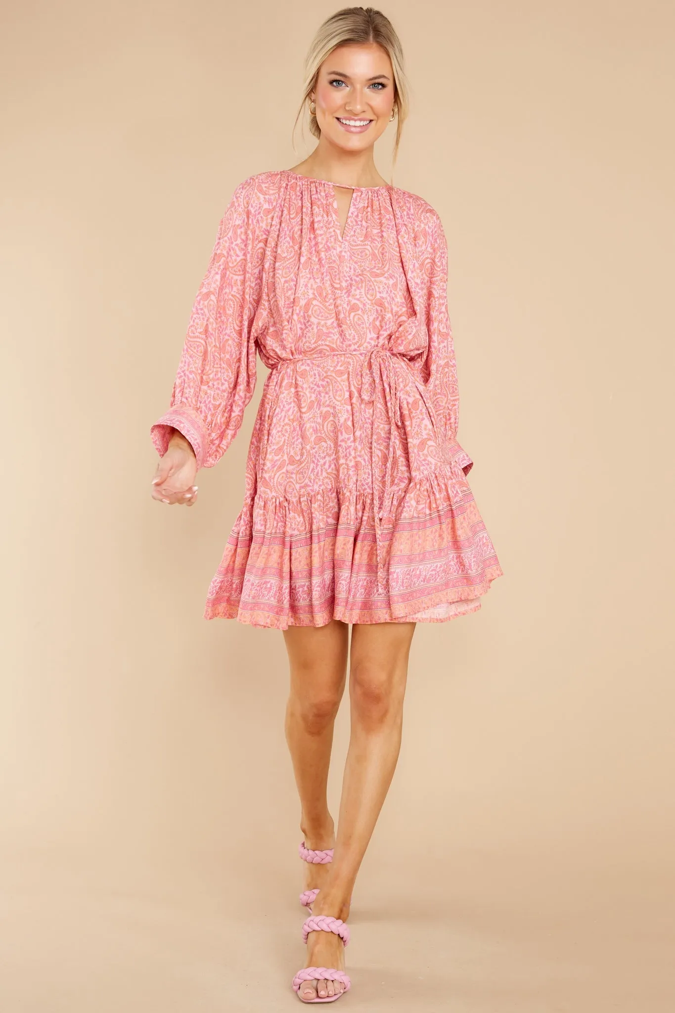 Radiant Beauty Pink Multi Print Dress