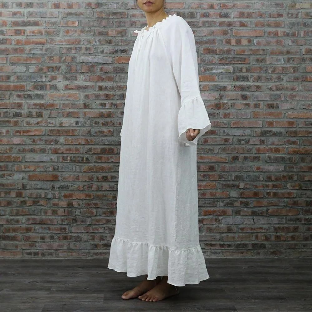 Raglan Long Linen Night Dress