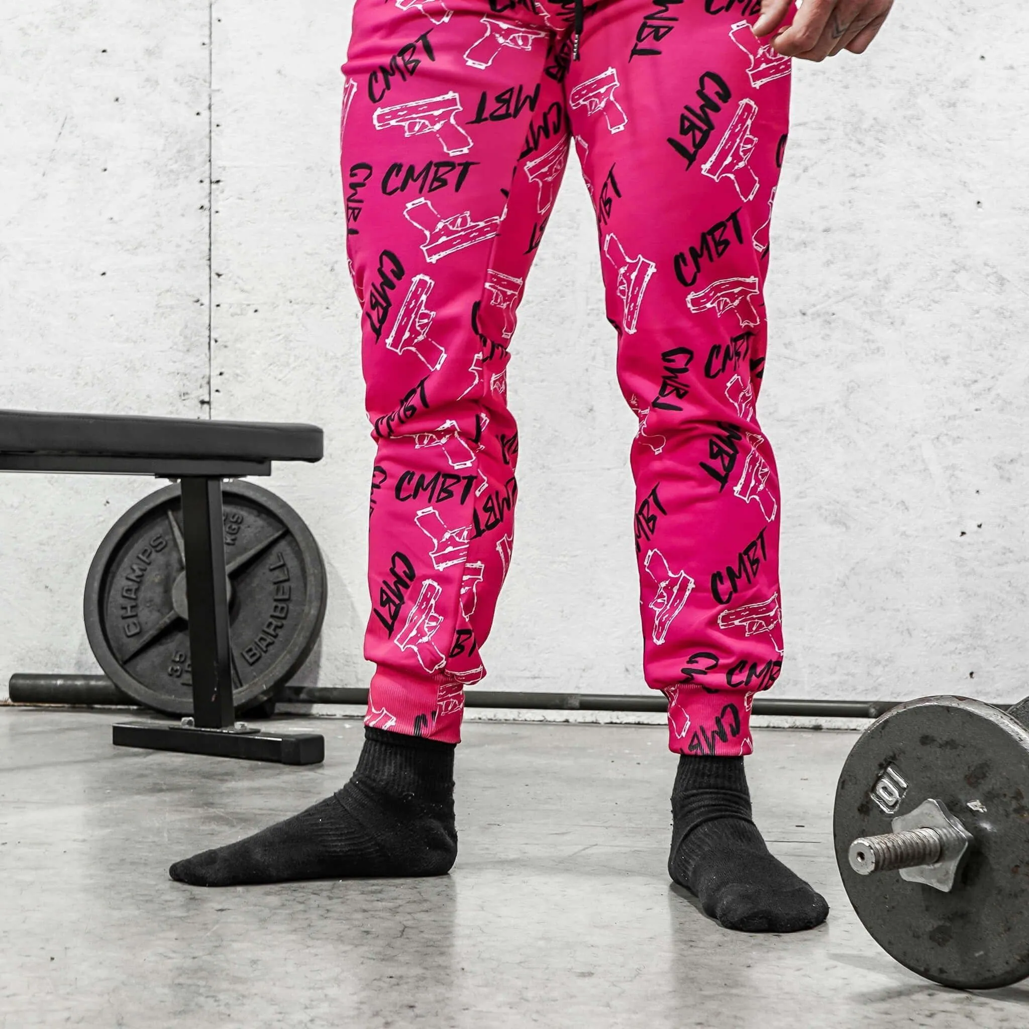 RELAXED FIT ATHLETIC MIDWEIGHT JOGGERS | PINK CMBT PISTOLS