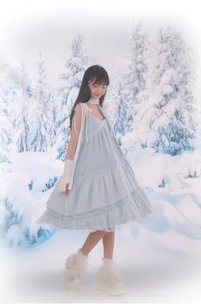 [Rose Island] Icy Snow Feather Dress