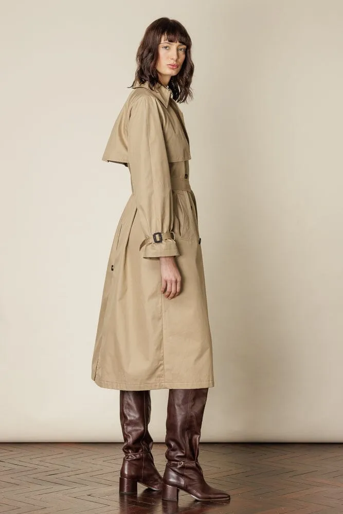 (RTW) Maddie Trench Coat - Camel Cotton Gabardine