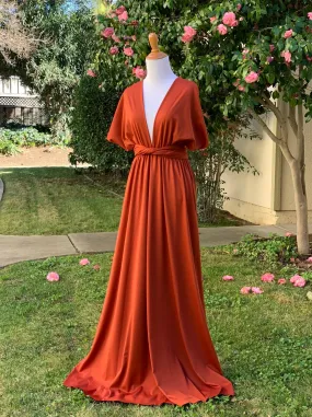 Rust Infinity Dress/ Wrap Convertible Bridesmaid Dress-H75