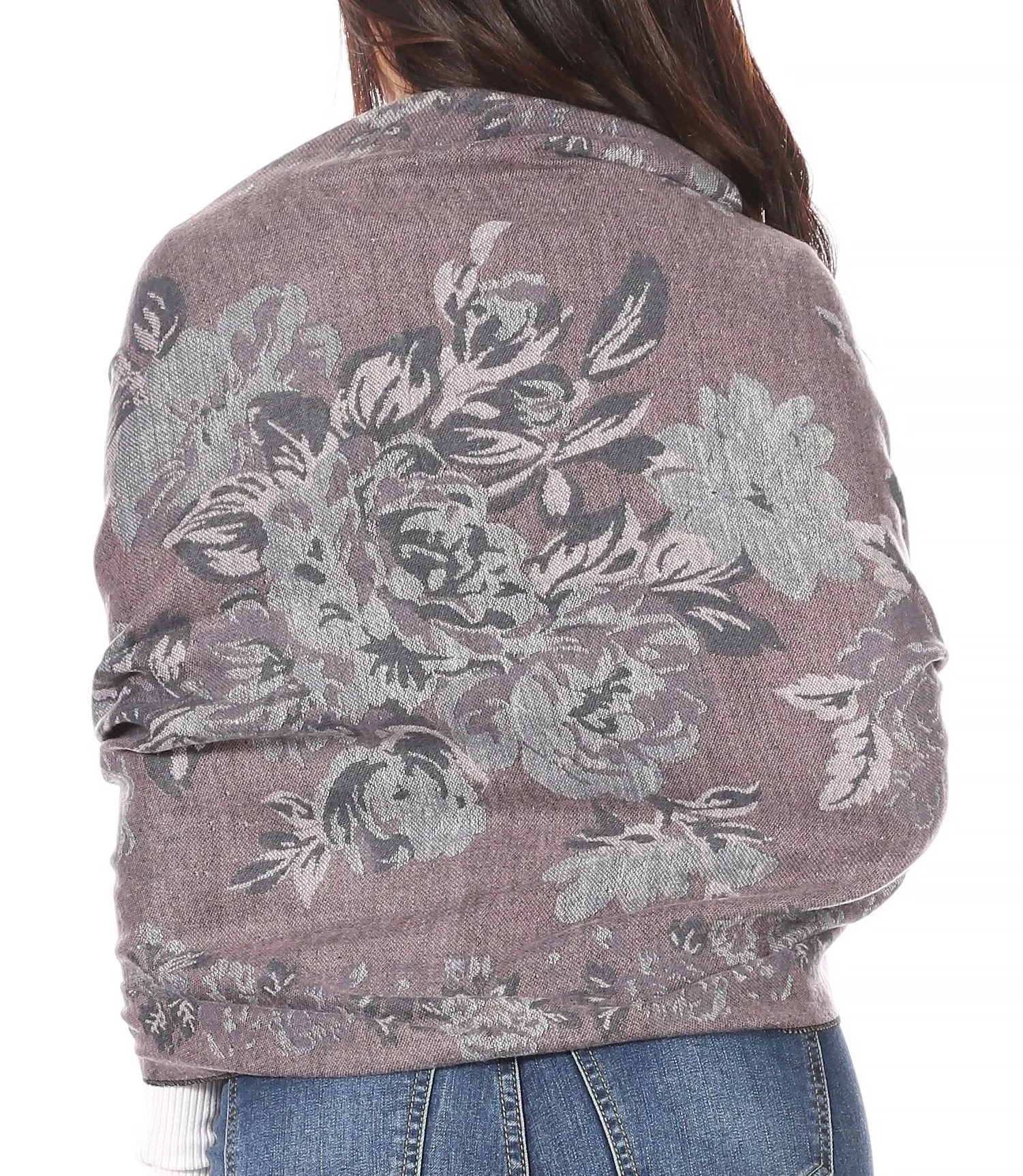 Sakkas Ontario double layer floral Pashmina/ Shawl/ Wrap/ Stole with fringe