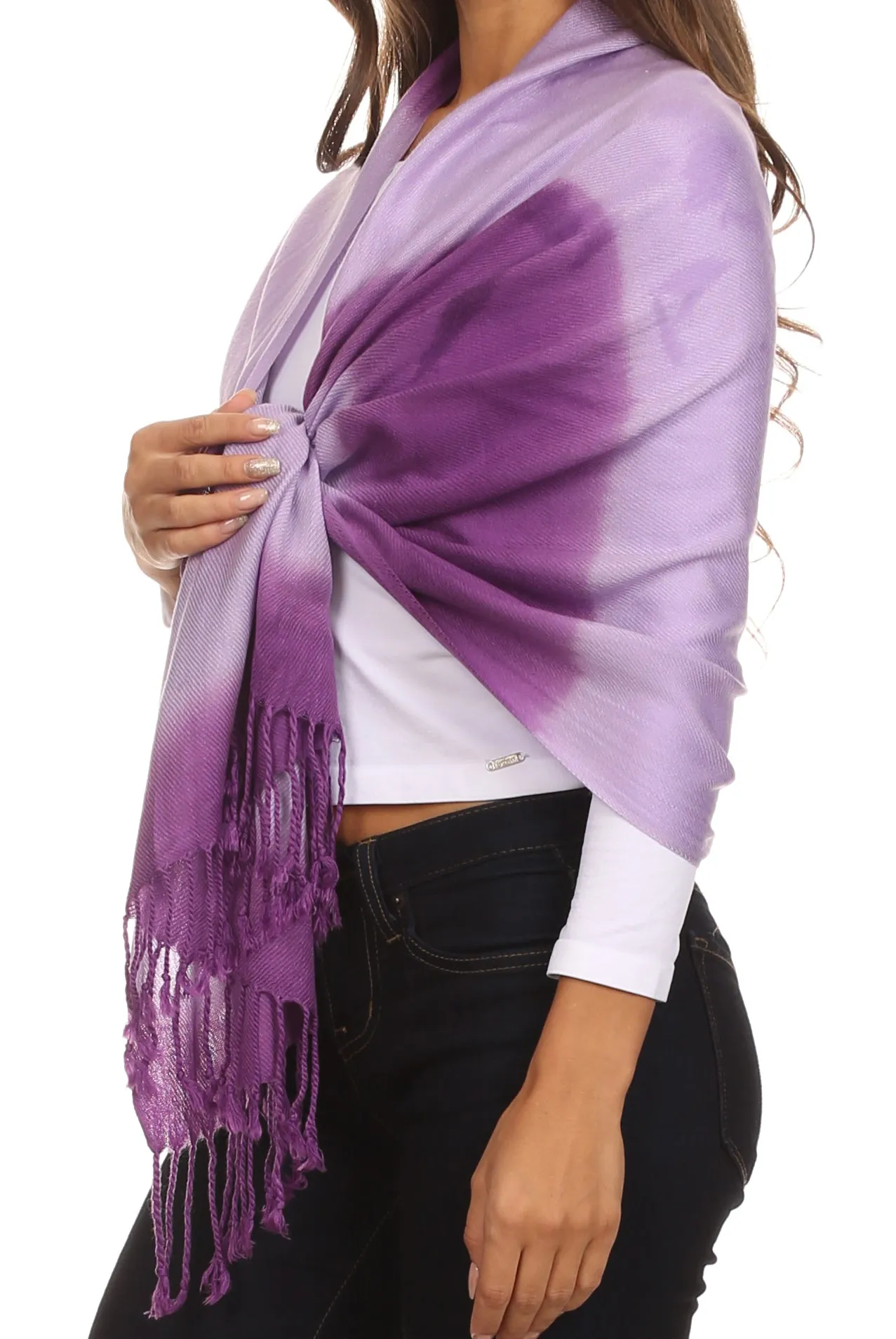 Sakkas Vicki Trendy Ombre Stripe Tie Dye Pashmina/ Shawl/ Wrap/ Stole