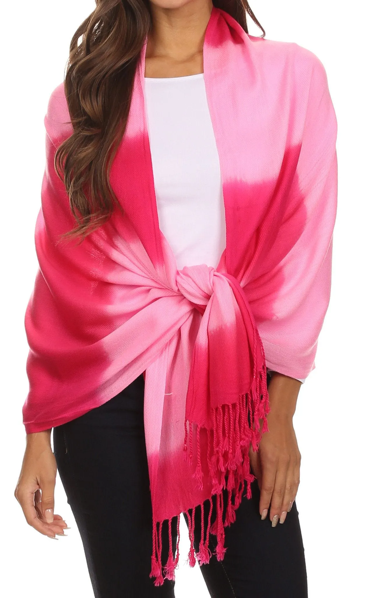 Sakkas Vicki Trendy Ombre Stripe Tie Dye Pashmina/ Shawl/ Wrap/ Stole