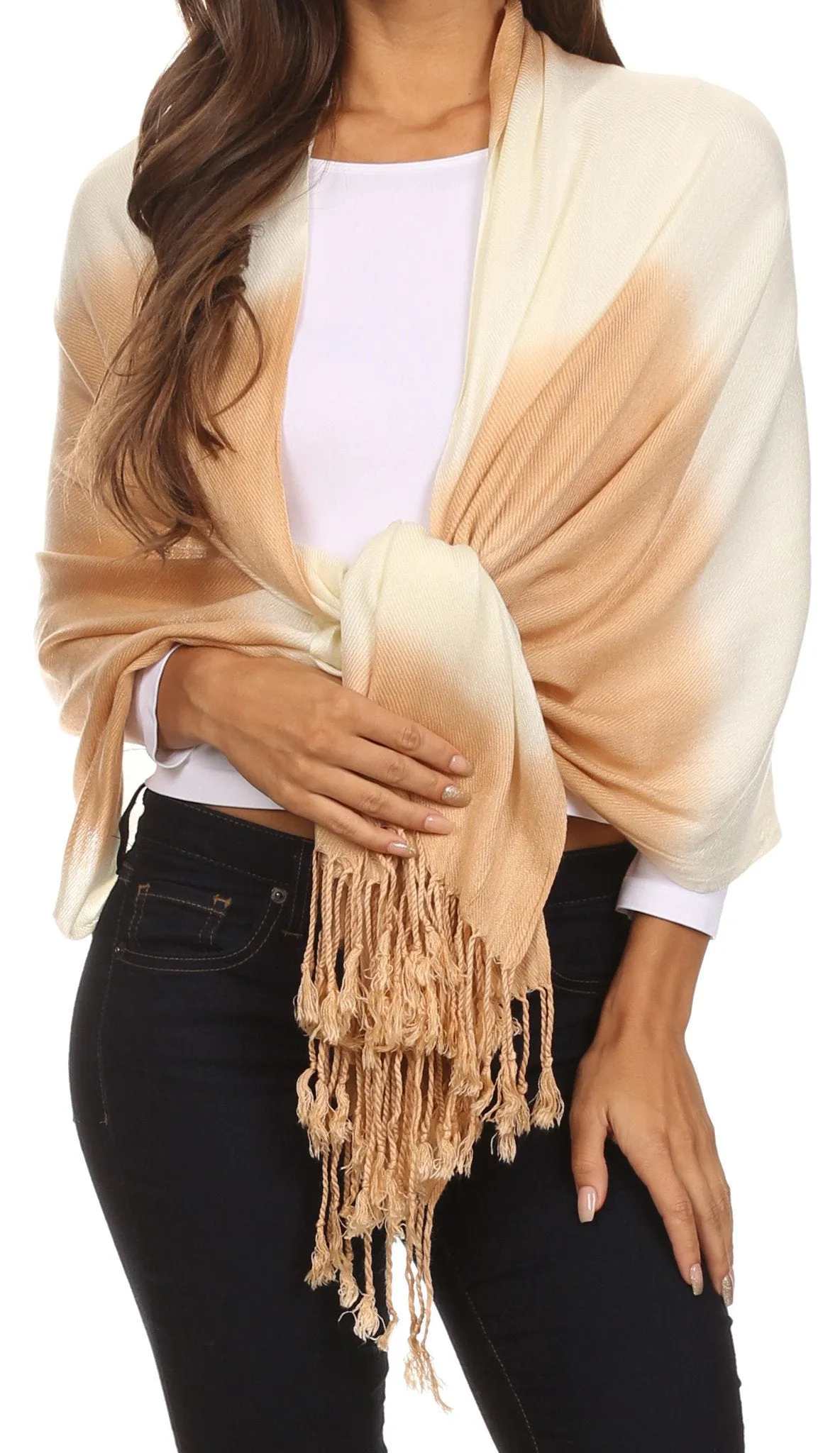 Sakkas Vicki Trendy Ombre Stripe Tie Dye Pashmina/ Shawl/ Wrap/ Stole