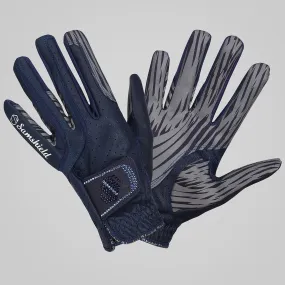 Samshield V-Skin Swarovski Crystal Riding Gloves - Navy/Light Blue