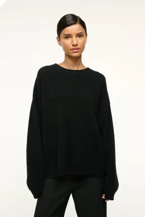 SERRANO CASHMERE RELAXED CREW | BLACK