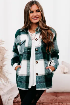 Shift In The Wind Plaid Shacket (Green)