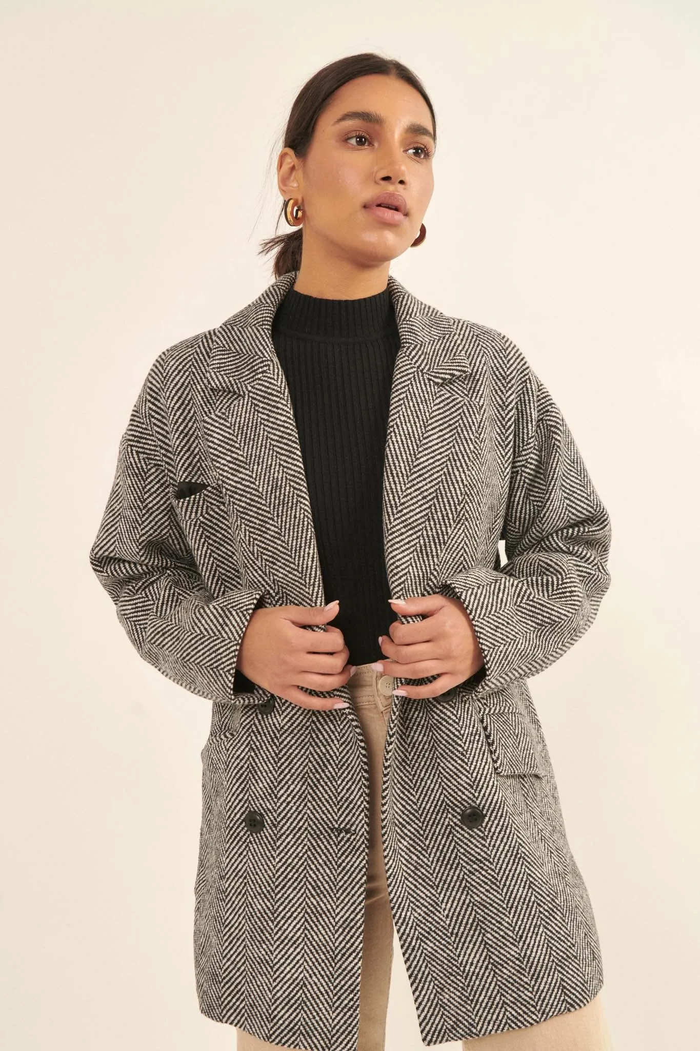 Ship Shape Double-Breasted Tweed Peacoat