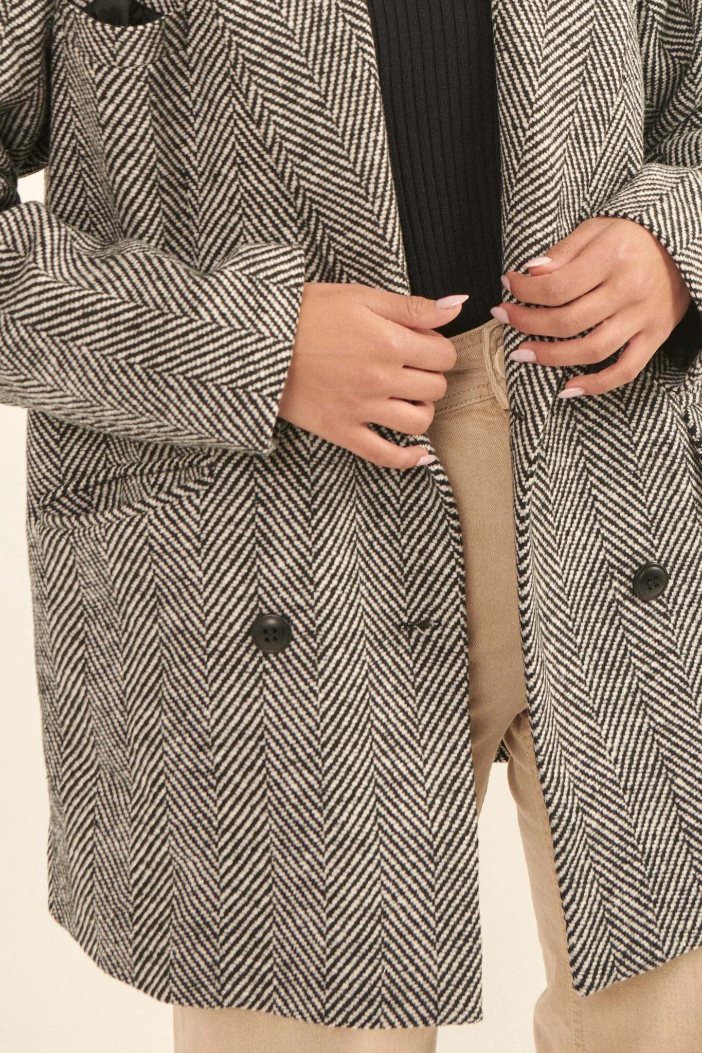 Ship Shape Double-Breasted Tweed Peacoat