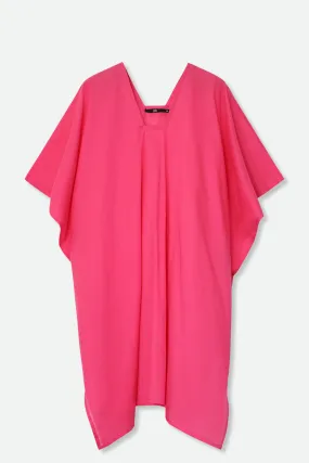 SIA KAFTAN IN ITALIAN COTTON VOILE IN FUCHSIA