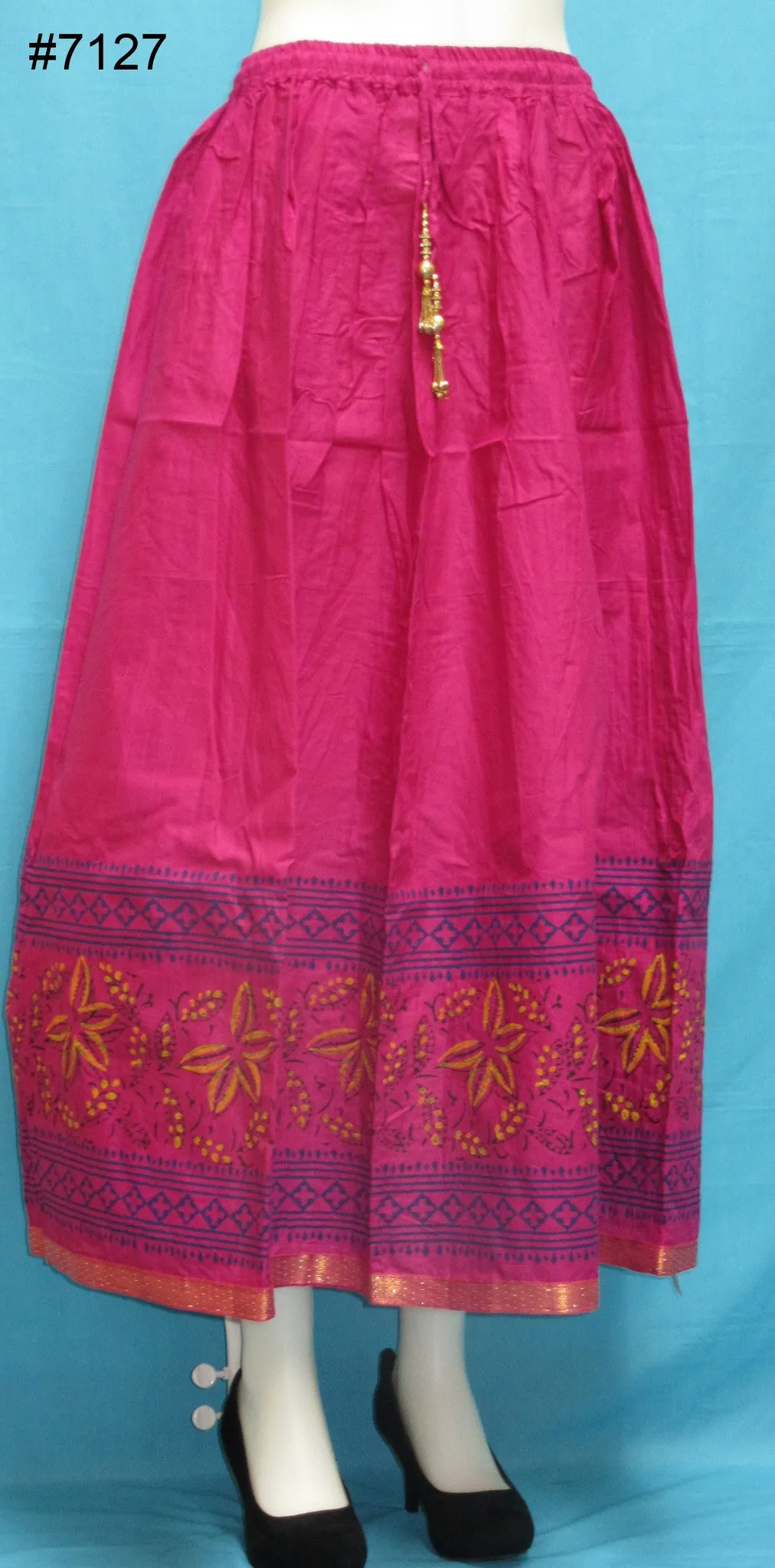 Skirt 7128 Cotton Printed Long Skirt Indian Chaniya