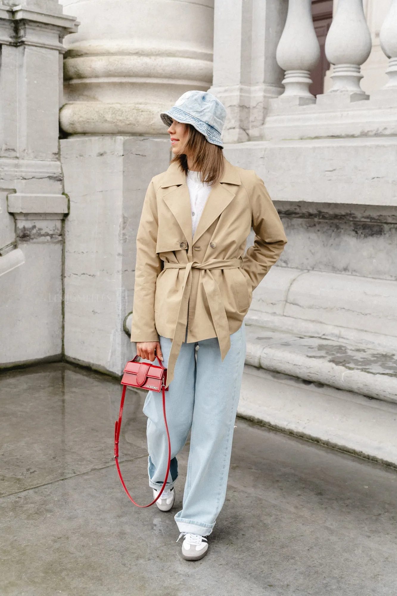 SLFBelinda short trench coat cornstalk