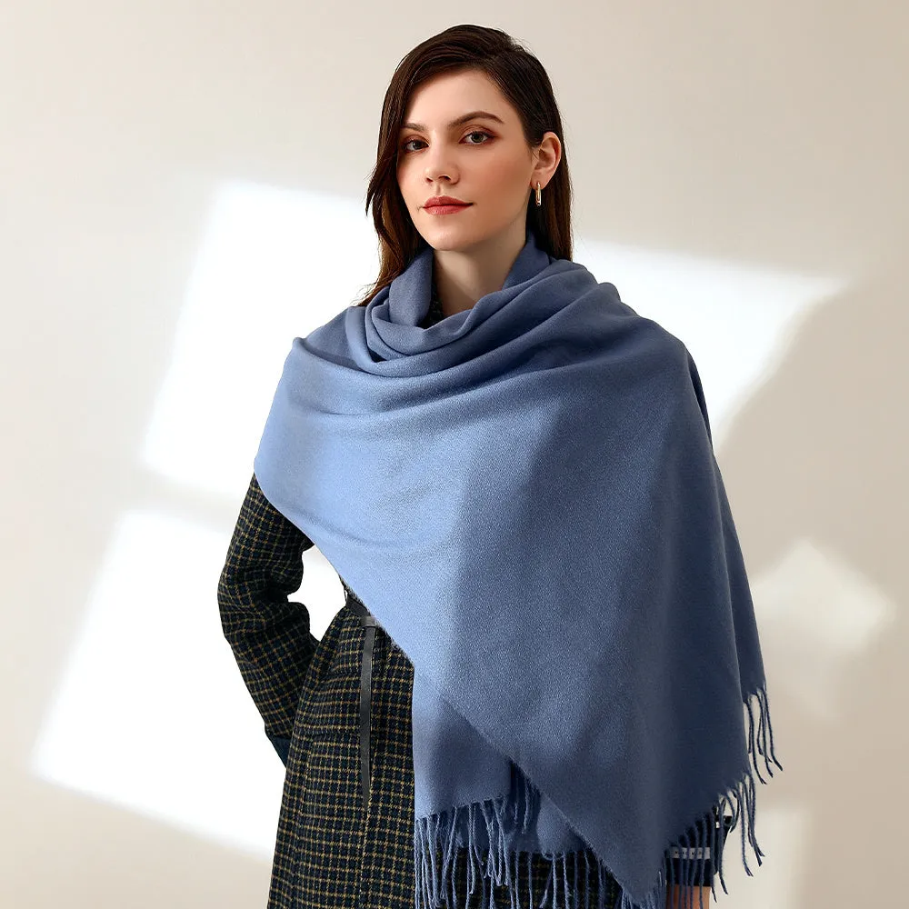 Soft Brushed Polyester Classic Scarf for Women - Warm and Cozy Cold Weather Accessory for Going Out - Imitation Cashmere Feel, Woven Craftsmanship, Inelastic, No Feathers, Perfect for Winter Wraps