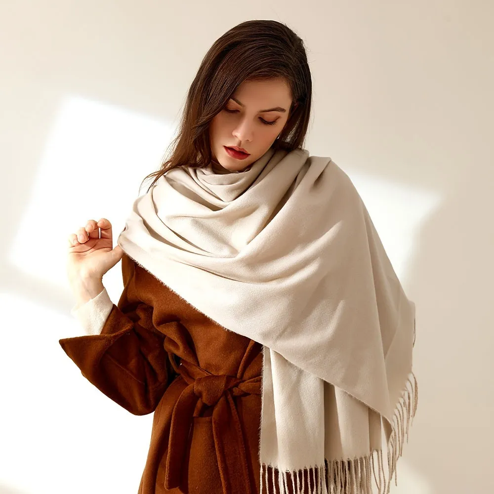 Soft Brushed Polyester Classic Scarf for Women - Warm and Cozy Cold Weather Accessory for Going Out - Imitation Cashmere Feel, Woven Craftsmanship, Inelastic, No Feathers, Perfect for Winter Wraps