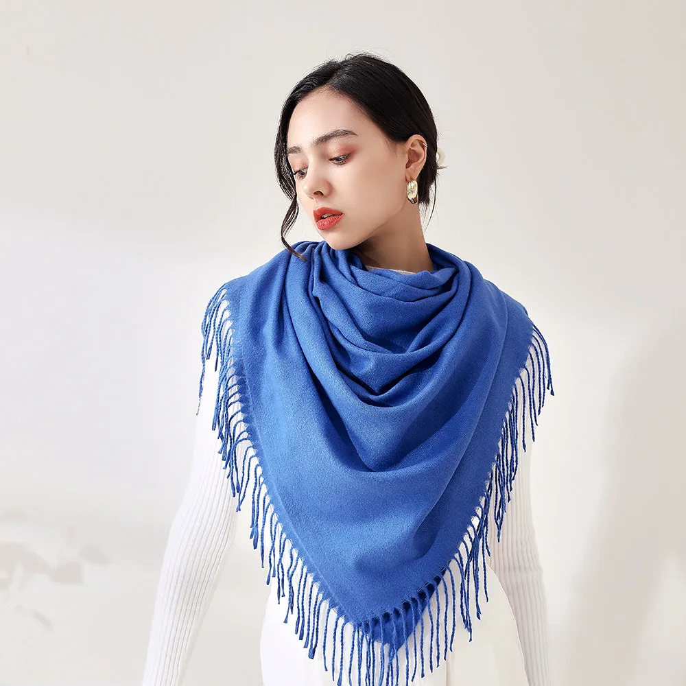 Soft Brushed Polyester Classic Scarf for Women - Warm and Cozy Cold Weather Accessory for Going Out - Imitation Cashmere Feel, Woven Craftsmanship, Inelastic, No Feathers, Perfect for Winter Wraps