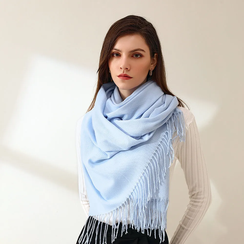 Soft Brushed Polyester Classic Scarf for Women - Warm and Cozy Cold Weather Accessory for Going Out - Imitation Cashmere Feel, Woven Craftsmanship, Inelastic, No Feathers, Perfect for Winter Wraps