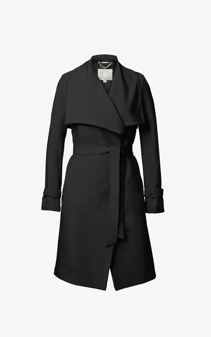 SOIA&KYO OLIVIA - Relaxed-Fit Belted Trench With Cascade Collar