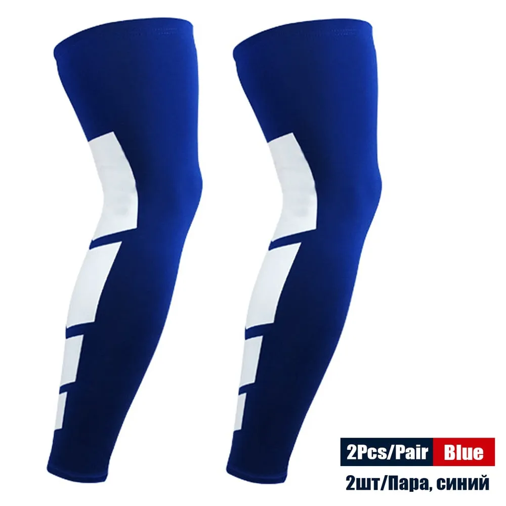 Sports Anti-slip Full Length Compression Leg Sleeves Calf Shin Splint Support Protector for Cycling Running Basketball Golf Sleeve